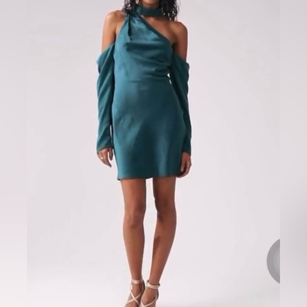 Elegant Teal One-Shoulder Dress